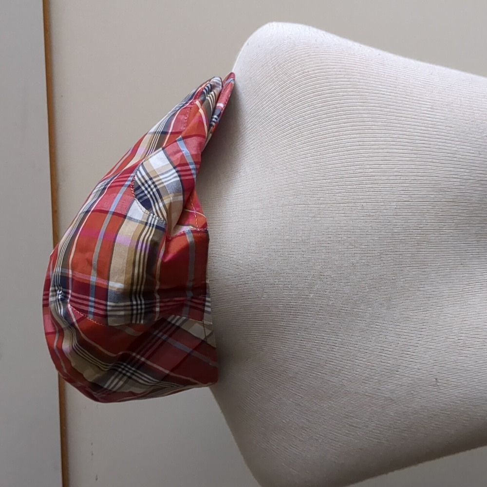 New Seifter Associates Red Plaid Flat Cap Made In Italy- Irish,Golf M